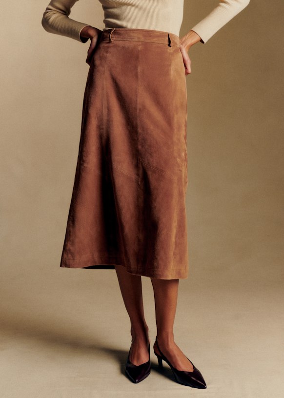 Meliora Skirt - Camel - Goat Leather - S&amp;eacute;zane