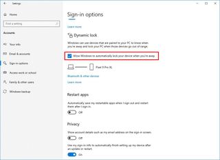 Enable Dynamic lock on Windows 10