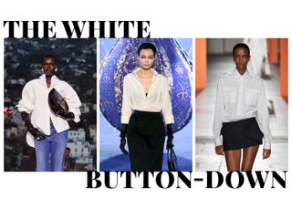 Future made graphic from Fall/Winter 2023 imagery of white button down shirts