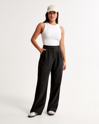 Curve Love A&f Sloane Tailored Wide Leg Pant