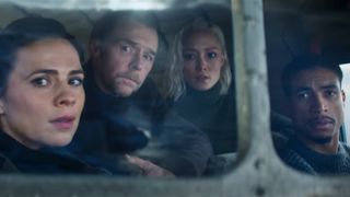 Hayley Atwell, Simon Pegg, Pom Klementieff, and Greg Tarzan Davis and Mission: Impossible - The Final Reckoning