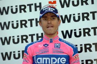 Lampre's Damiano Cunego doesn' seem happy with second place
