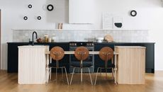 IKEA Kitchen island hacks with fluted cabinets by Sarah Sherman Samuel