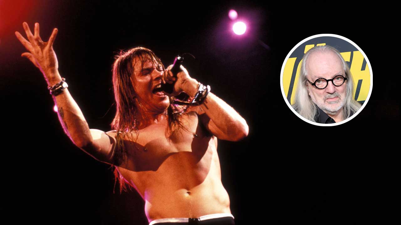 Axl Rose onstage and (inset) Alan Niven
