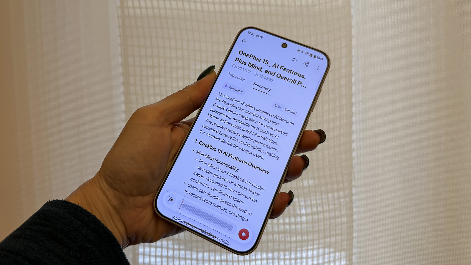 OnePlus 15 AI Recorder app