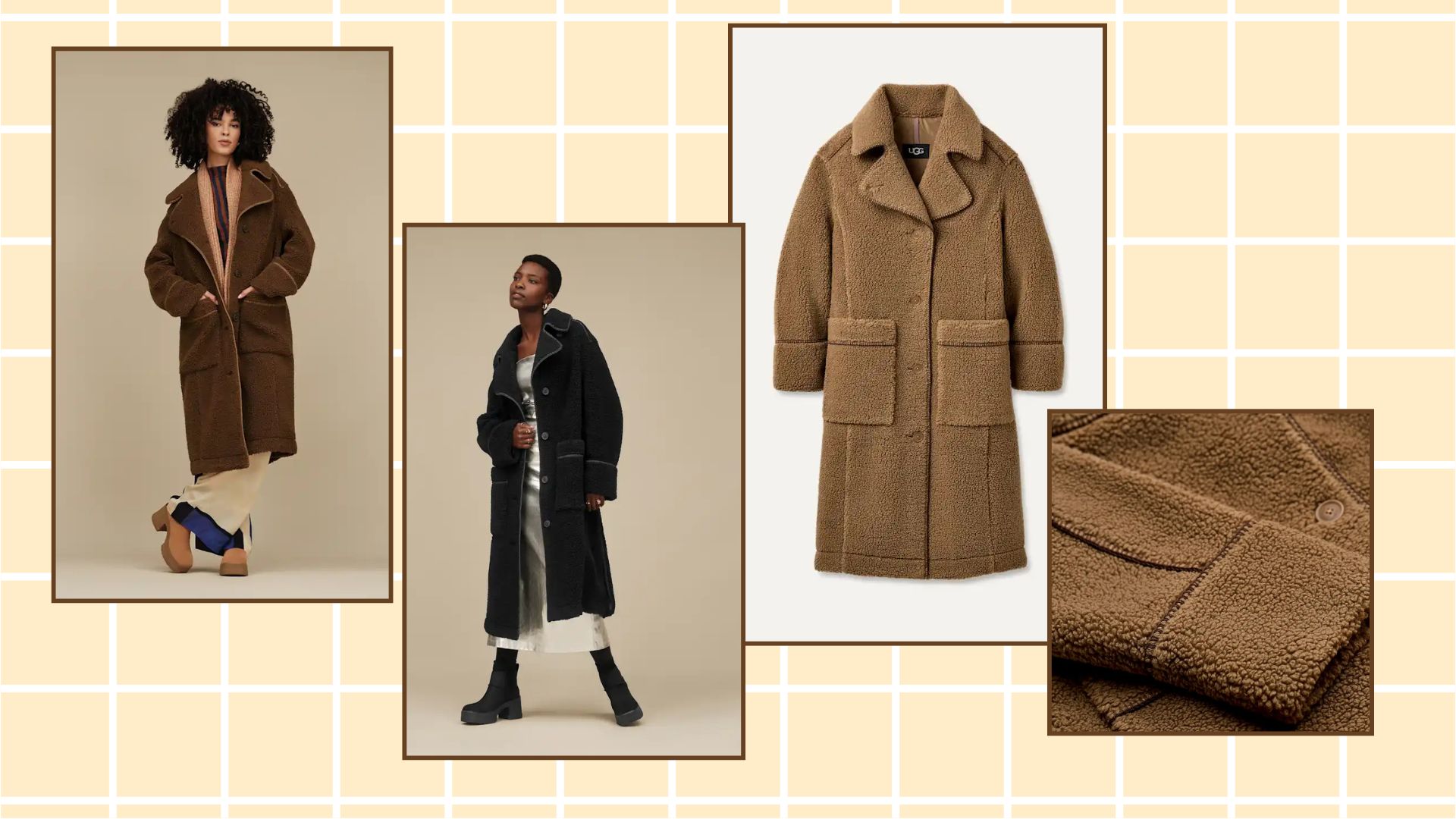 two models htos and two still life shots of the ugg coat