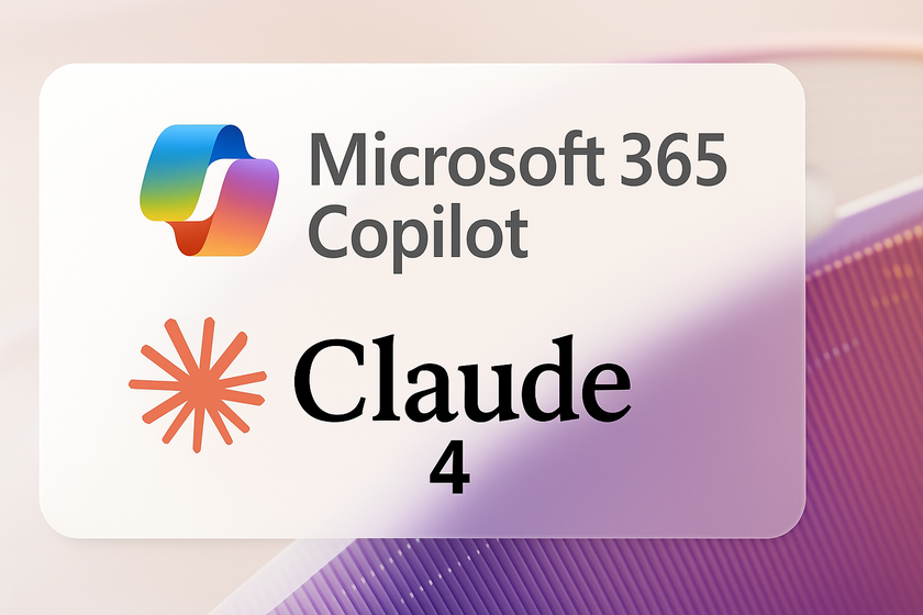 Microsoft 365 Copilot logo and Claude 4 logo