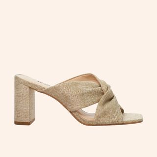  Fabric Block Heel Mules