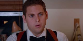 Jonah Hill with a bow tie on.