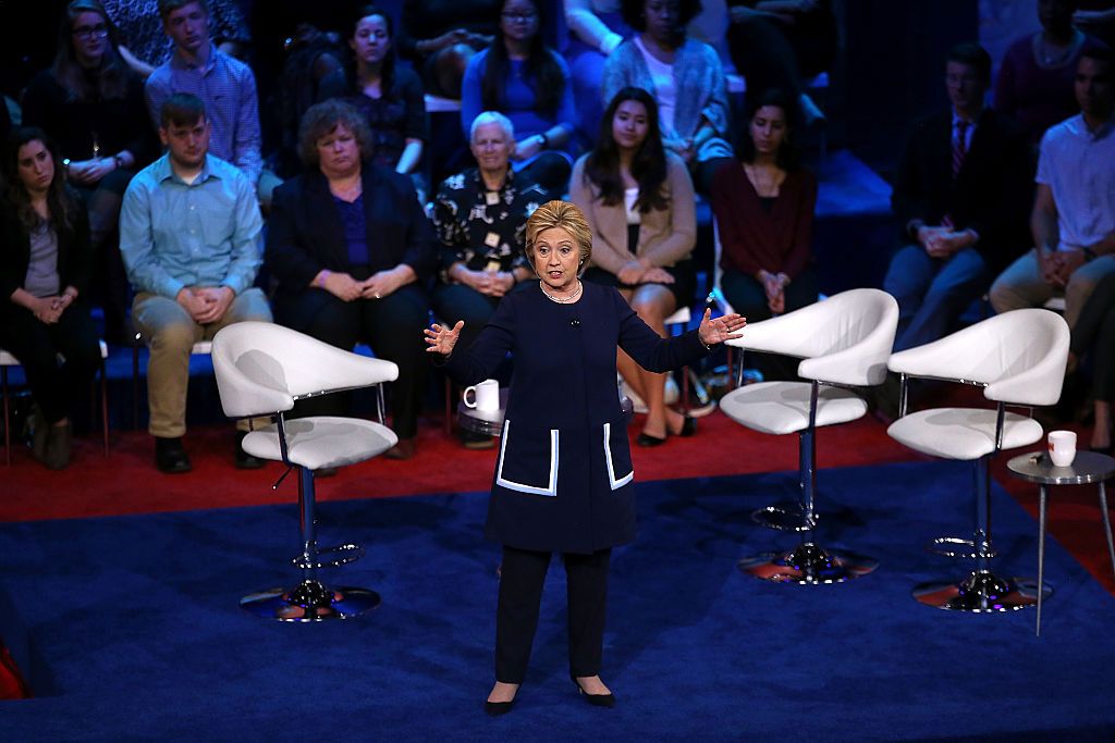 Hillary Clinton speaks at a CNN/TV One town hall in Ohio