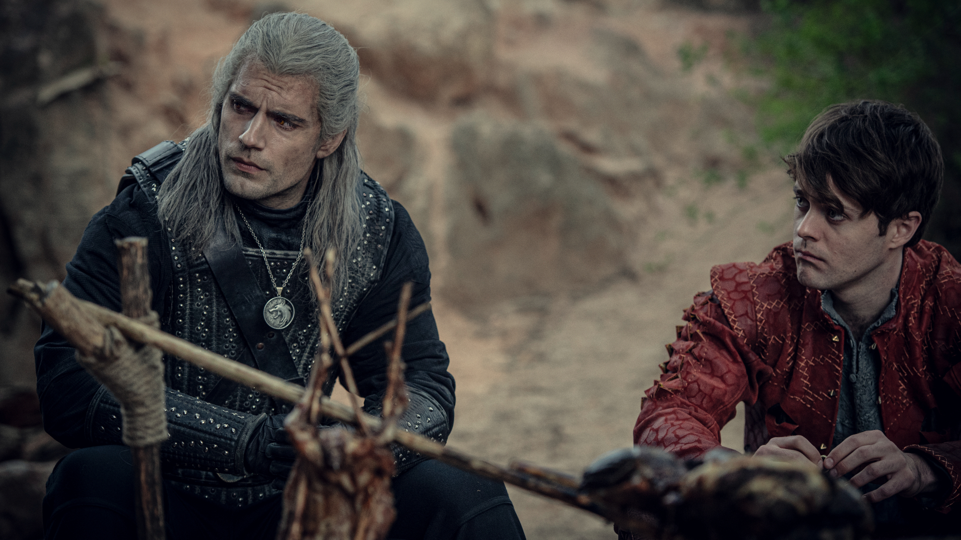 The Witcher (Henry Cavill) with Jaskier (Joey Batey)