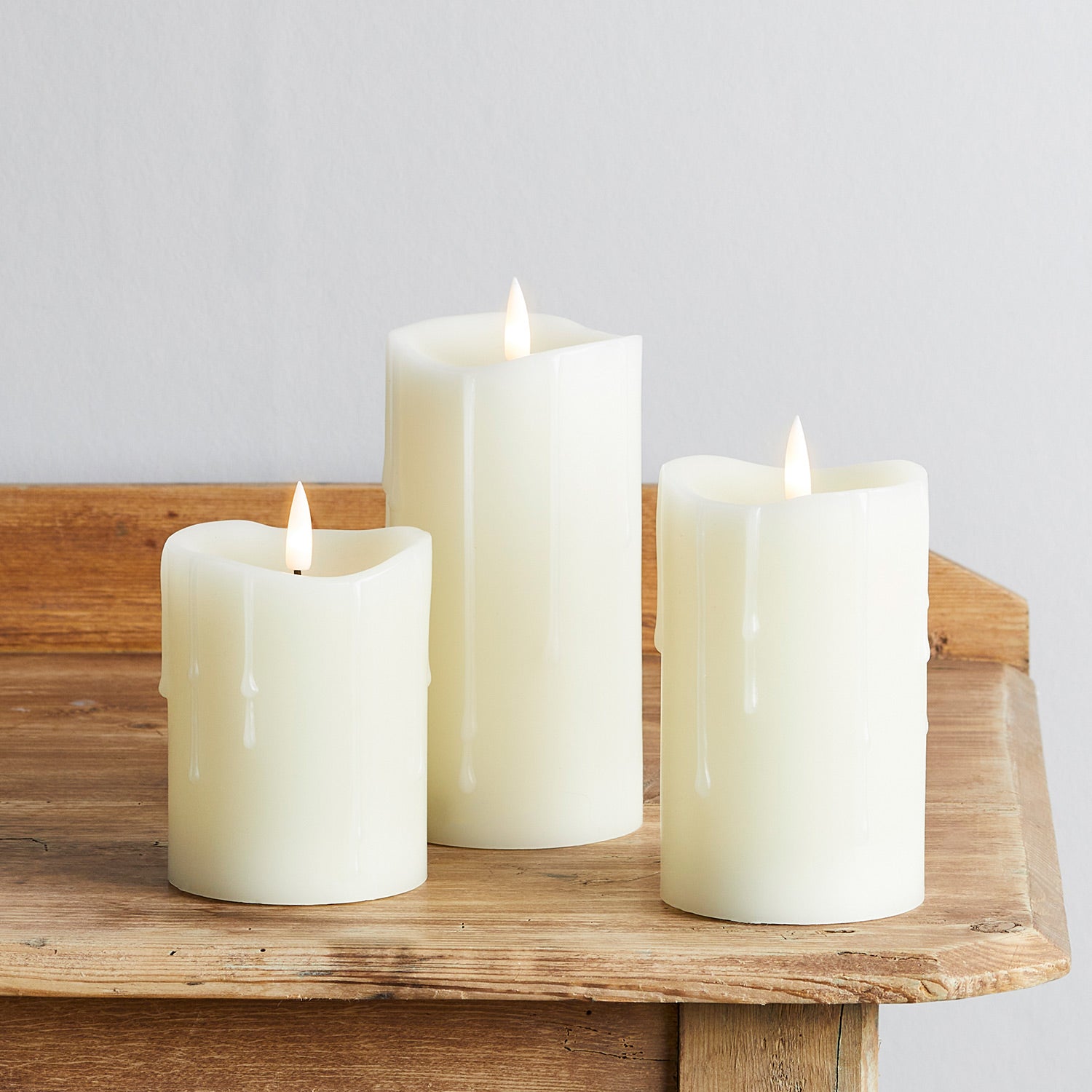 Truglow&amp;reg; Dripping Wax Led Pillar Candle Trio