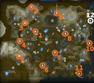 Zelda Tears of the Kingdom Geoglyphs and Memories map
