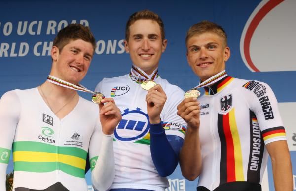 The under 23 medal winners show off their new metal