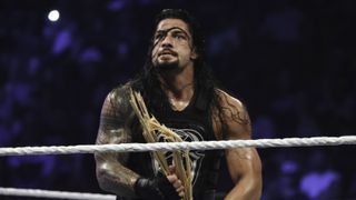  Roman Reigns looks on ahead of WWE Wrestlemania XL