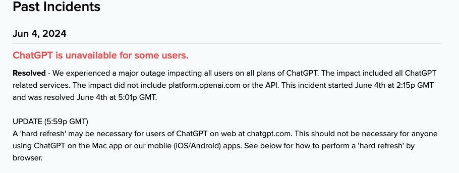 ChatGPT outage
