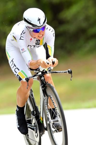 Evelyn Stevens (HTC-Highroad) grits her teeth to her second consecutive TT championship