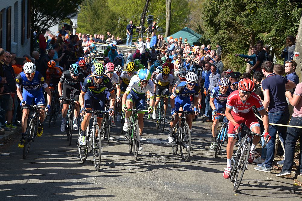 Joaquim Rodriguez (Katusha) attacks the Mur de Huy