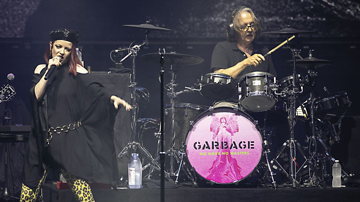 Butch Vig playing Roland VAD V-Drums on stage with Garbage