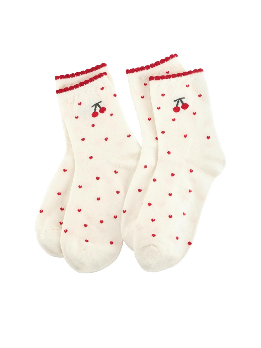 Knagsfa 2 Pairs Women's Cute Crew Socks