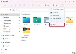 Open Folder Options