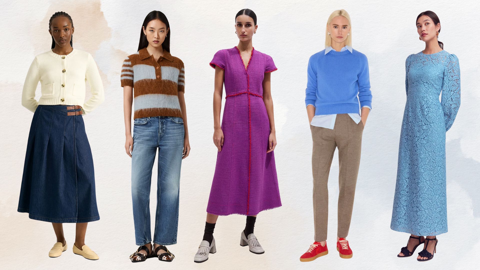 Various models wear clothes from the Best British Clothing Brands