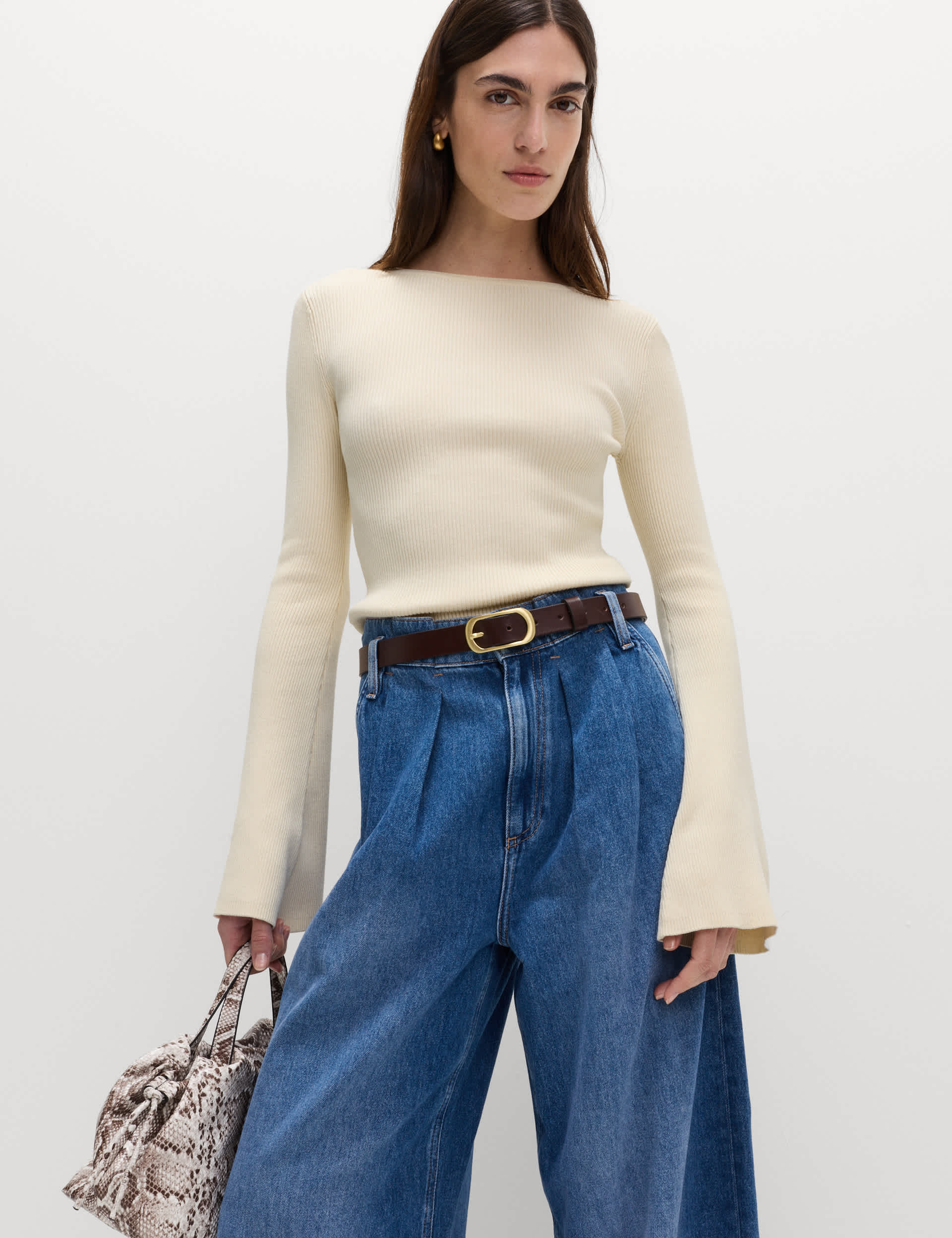 Flute Sleeve Knitted Top