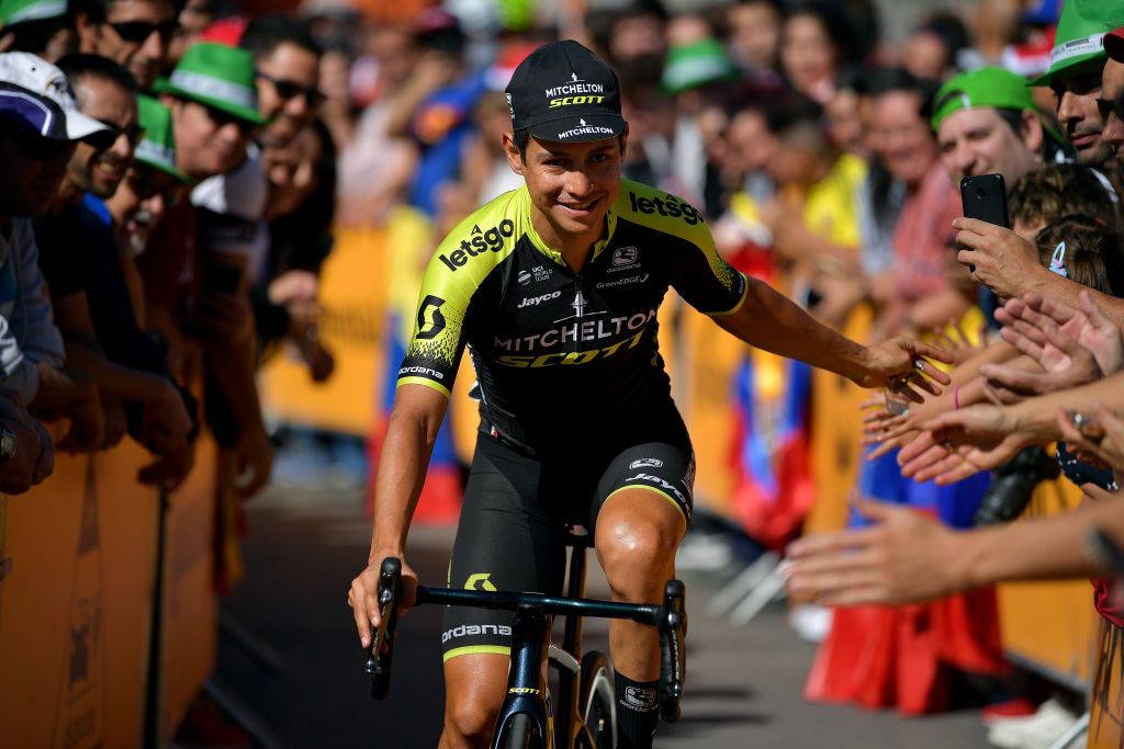 Esteban Chaves (Mitchelton-Scott) at the start of stage 18
