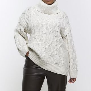 cable knit cream jumper