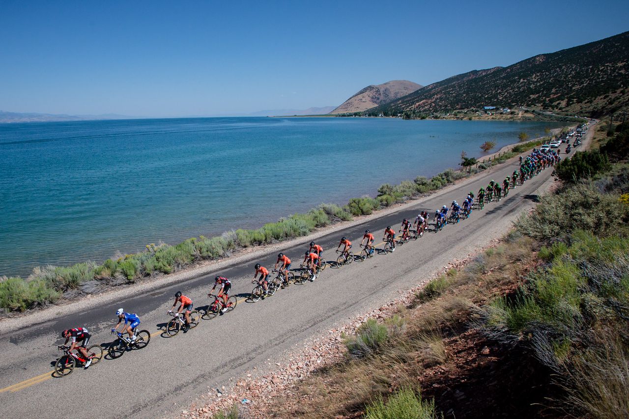 No time for a swim today for the peloton