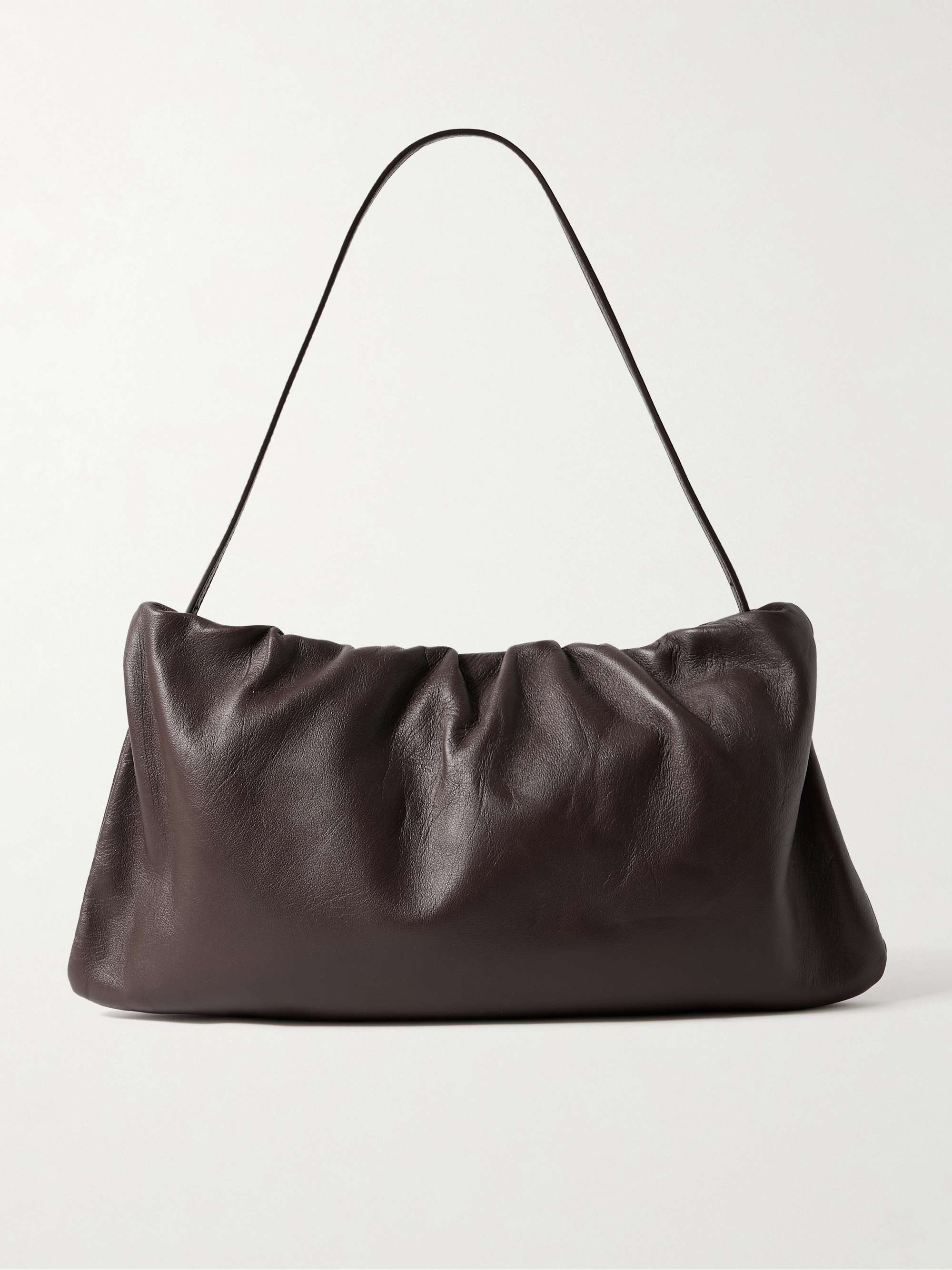 Bourse Xl Gathered Leather Shoulder Bag