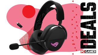 Asus ROG Pelta on a pink deals background