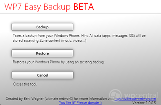 Windows Phone Backup