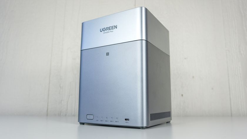 The Ugreen NASync DH4300 Plus on a table