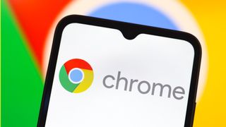 Google Chrome logo on Android phone