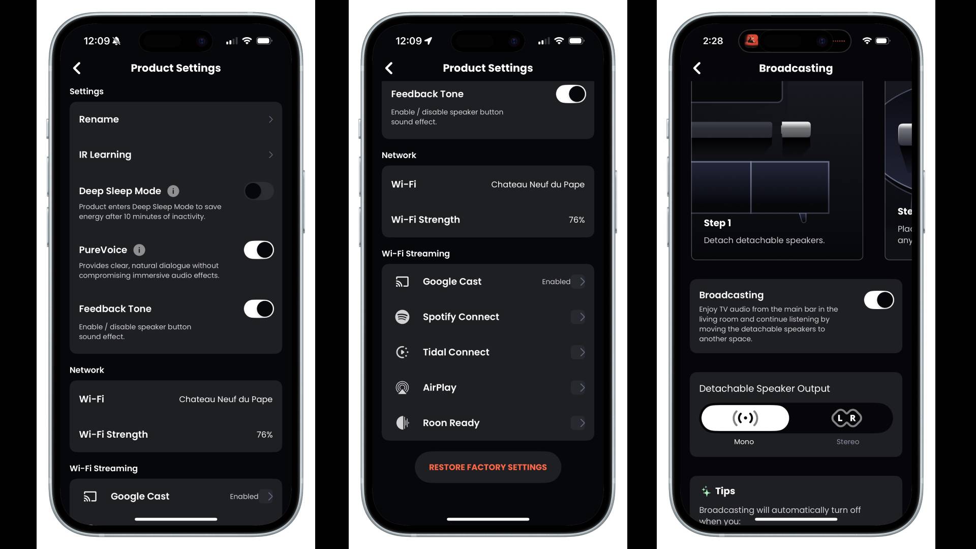 JBL Bar 1000MK2 JBL One app screenshots