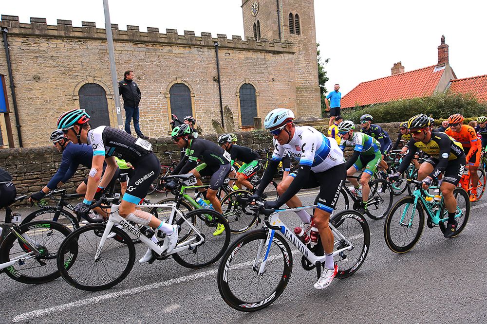The peloton in action during stage 4 at the Tour of Britain