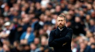 Chelsea head coach Graham Potter looks on during the Premier League match between West Ham United and Chelsea at the London Stadium in London, United Kingdom on 11 February, 2023.