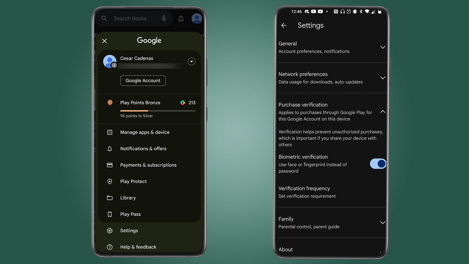 Google Play Store's new biometric verification