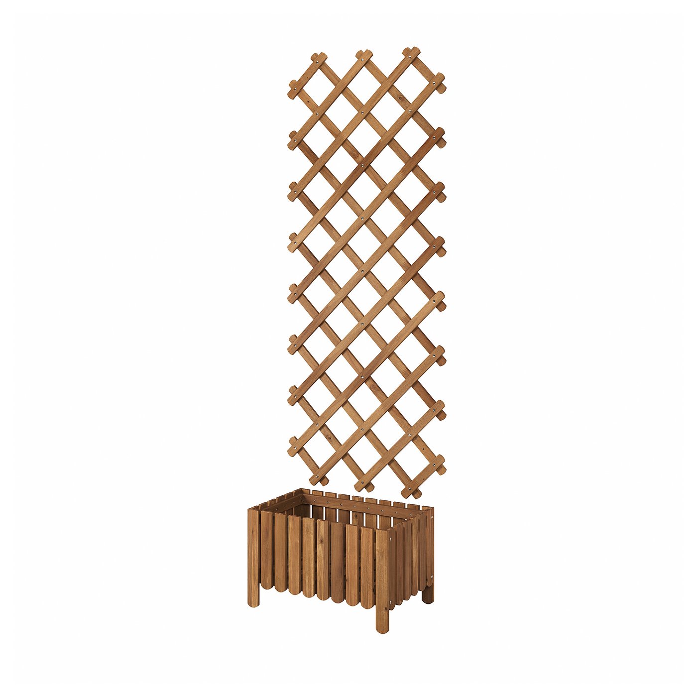 Askholmen Flower Box With Trellis, Outdoor - Dark Brown