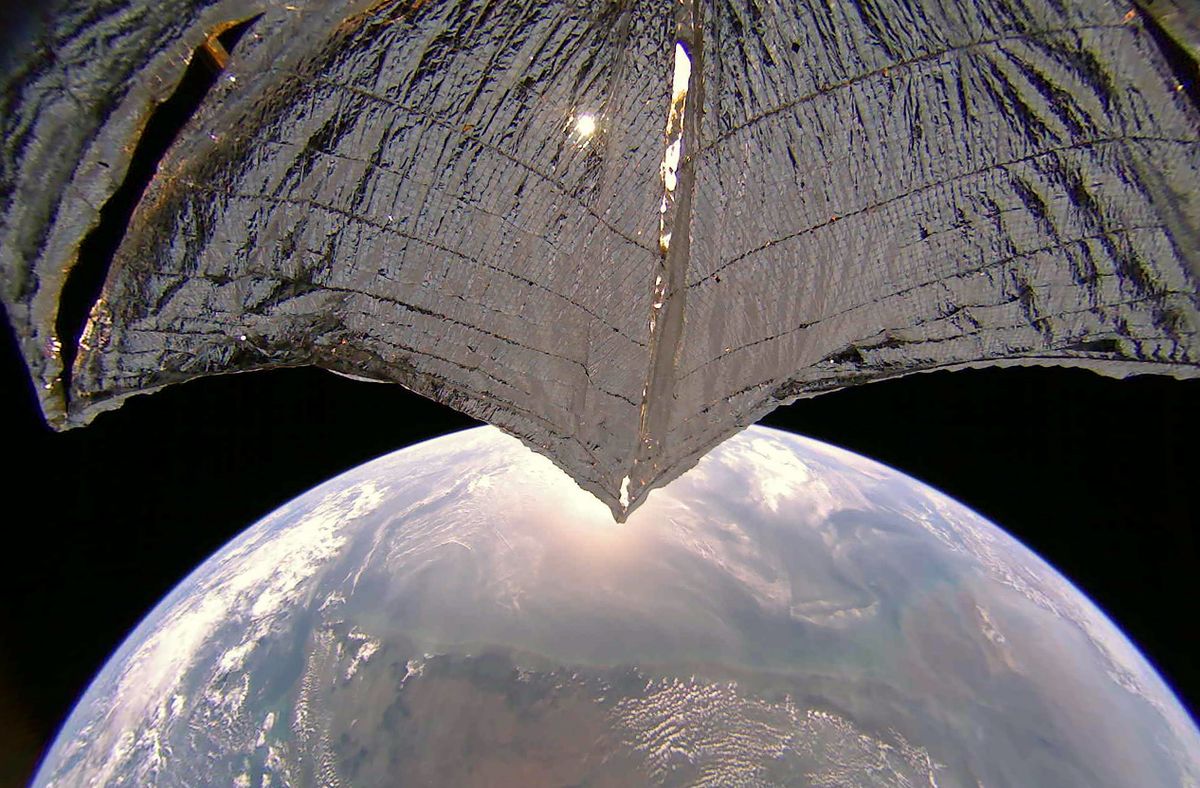 An image from LightSail 2 shows the west coast of India on Jan. 21, 2020.
