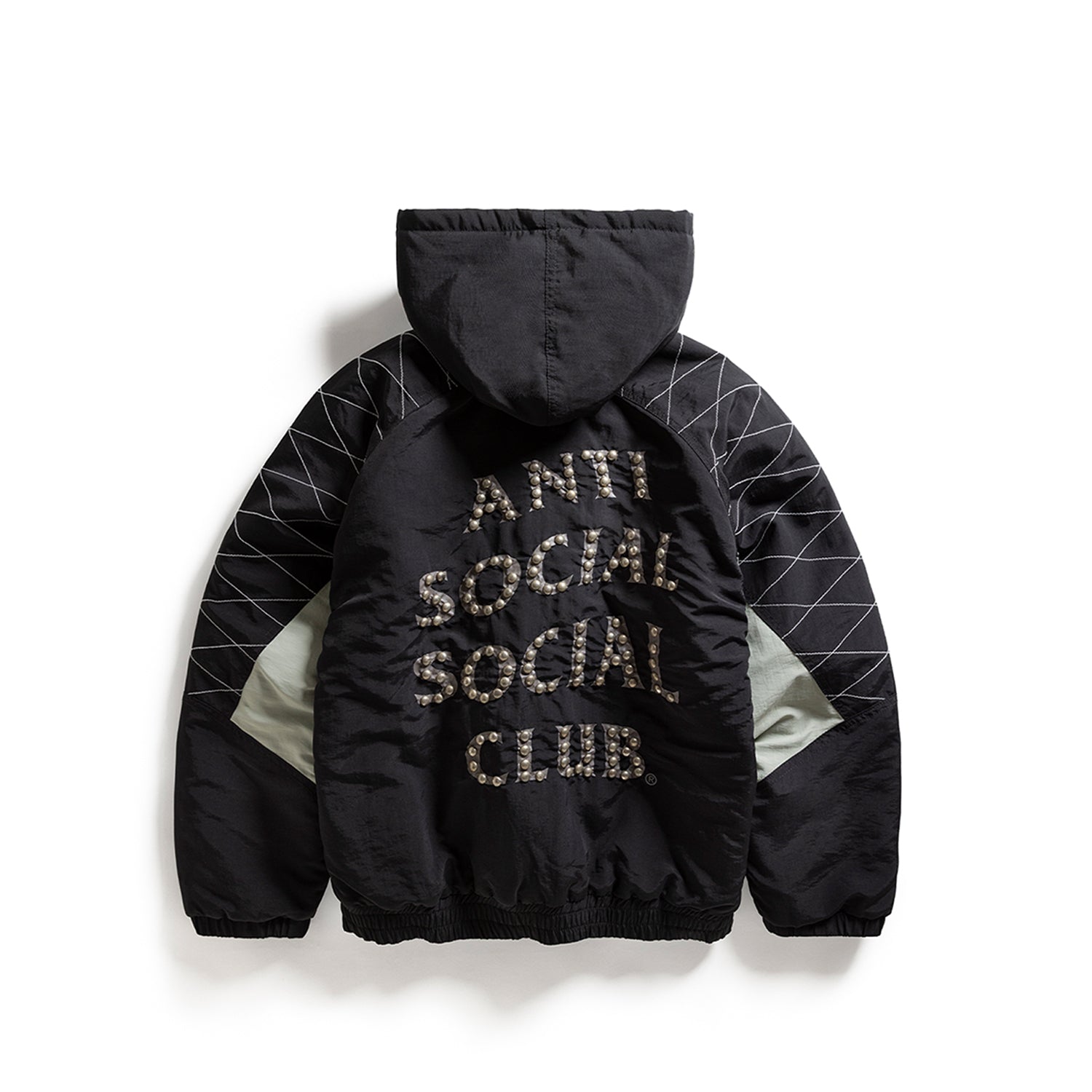 Studded Starter Jacket With Quilted Shoulders - Black - Black / S
