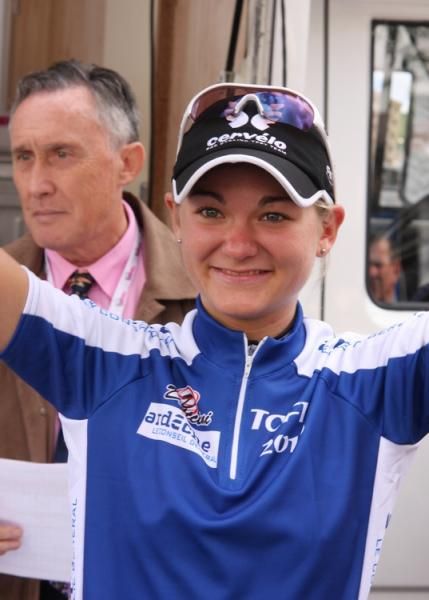 Claudia H&auml;usler (Cervelo Test Team) leads the combination classification.