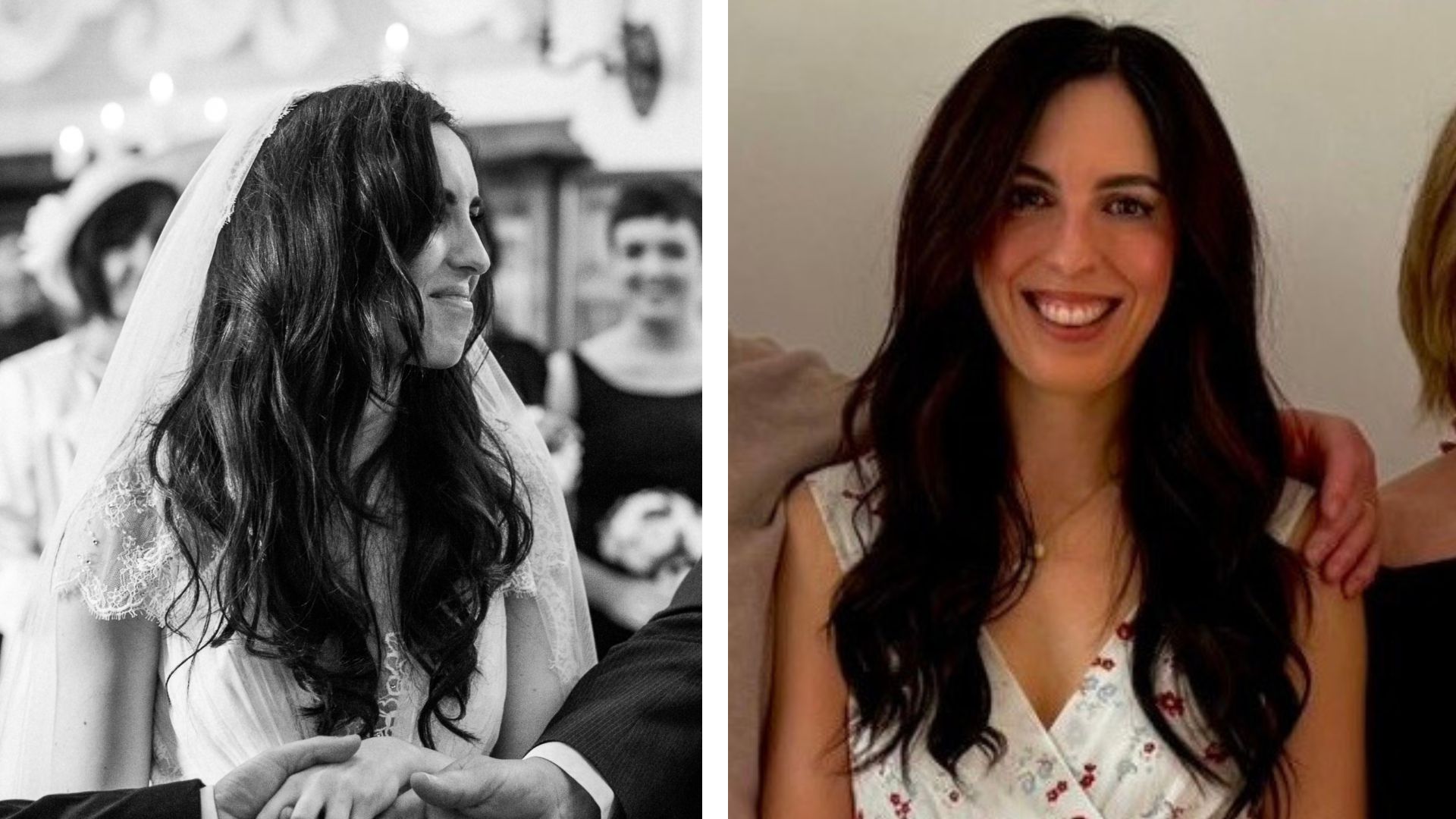beauty editor 12 years ago with long hair and now the current day with hair extensions