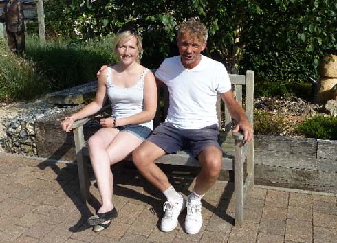 Laura Collett at Oaksey House with John Francome