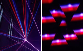 2 views of laser lights