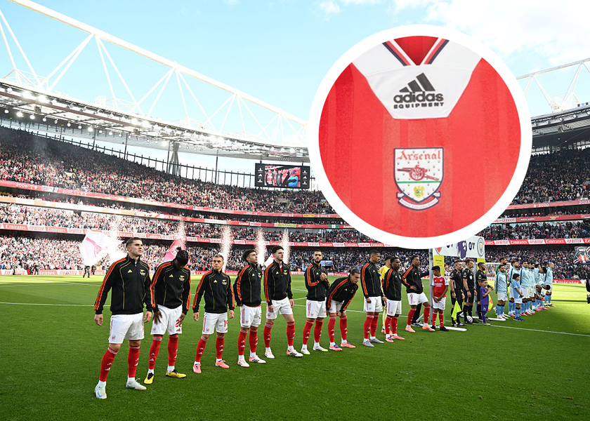 Arsenal retro kit design with current Arsenal players