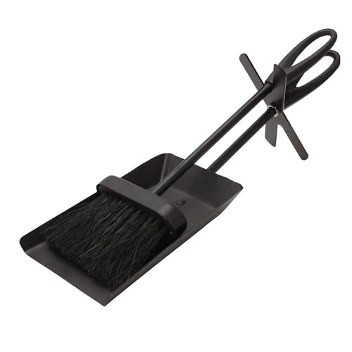 Valiant Fireside Ash Brush &amp;amp; Shovel Hearth Tidy Set | 38 Cm Cast Iron Handles | Durable Fireplace, Stove, Bbq &amp;amp; Fire Pit Cleaning Tools