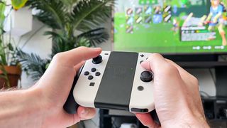 Nintendo switch oled controllers and TV display