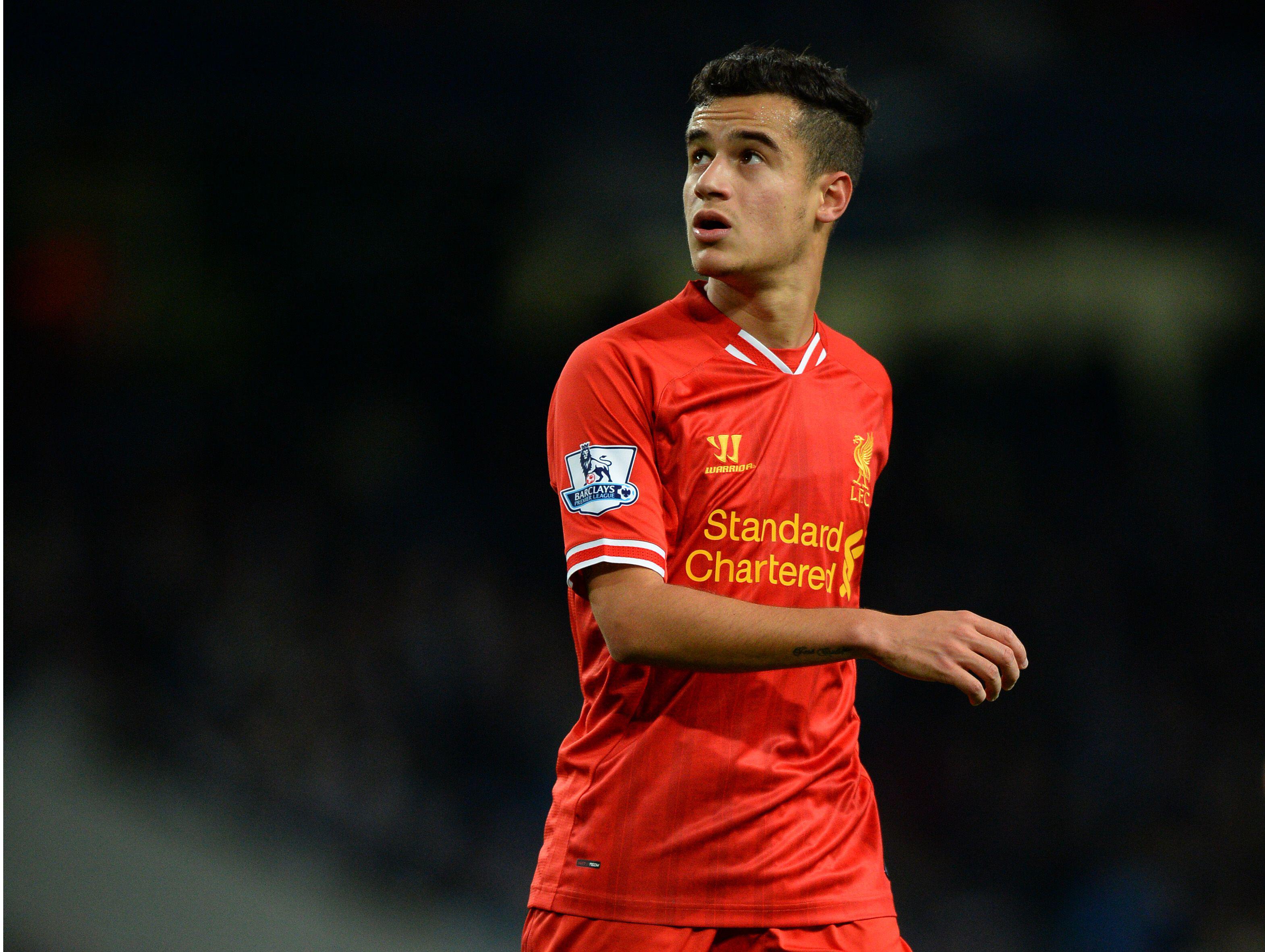 Philippe Coutinho playing for Liverpool, 2013